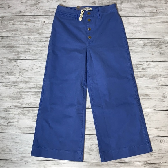 Madewell Pants - Madewell Blue Wide Leg Pants Size 30 NWT